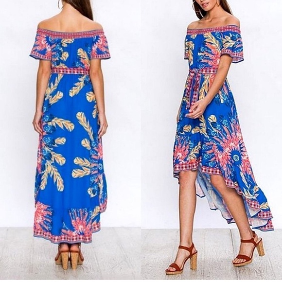 Flying Tomato Dresses & Skirts - Flying Tomato Off Shoulder Maxi High Low Dress Size Small